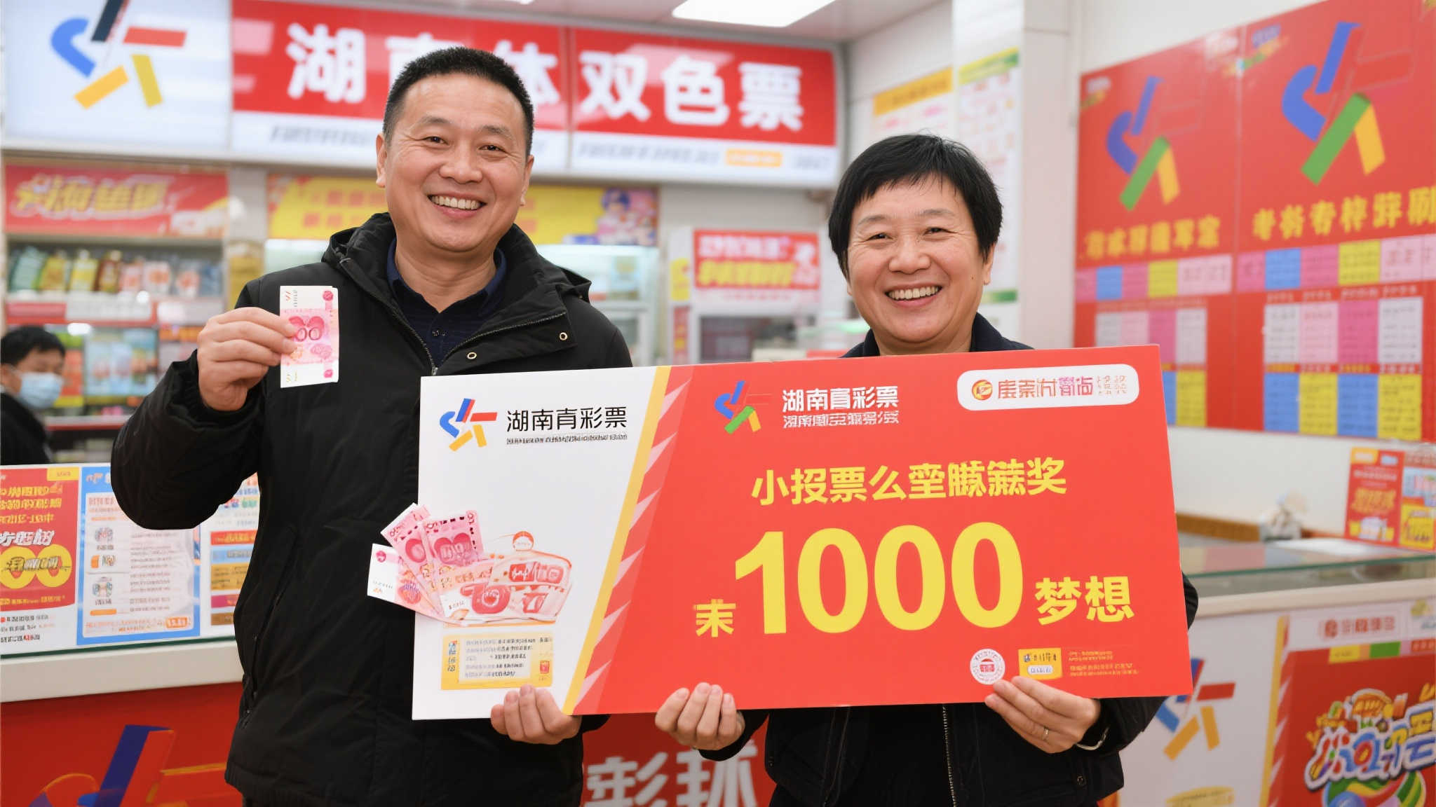 湖南两位双色球514万大奖得主兑奖 投注金额均不足10元
